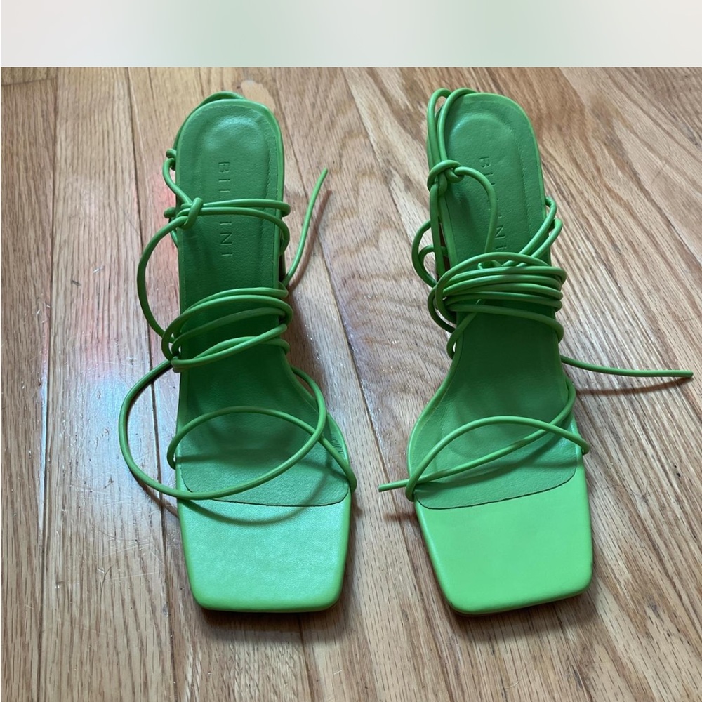 Billini Neon Green Strappy Heels
